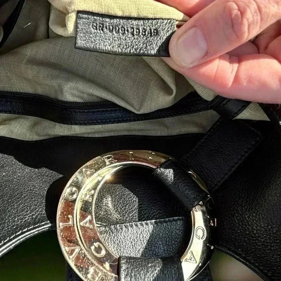 Bulgari Chandra Black Leather Tote Bag, bought new, good used condition. - Picture 10 of 14